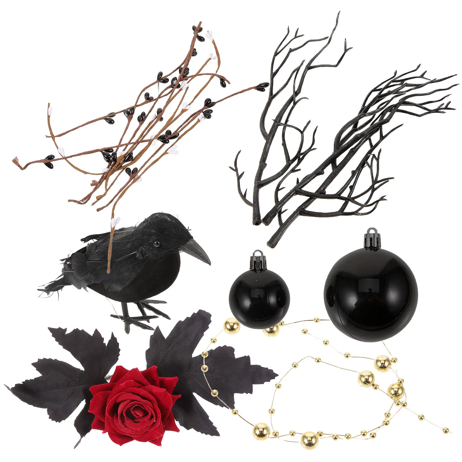 

Dead Branches Pumpkin Decoration SetPumpkinLeafBerry Halloween Home Table Fall Centerpiece Decorations SpookyHaunted House