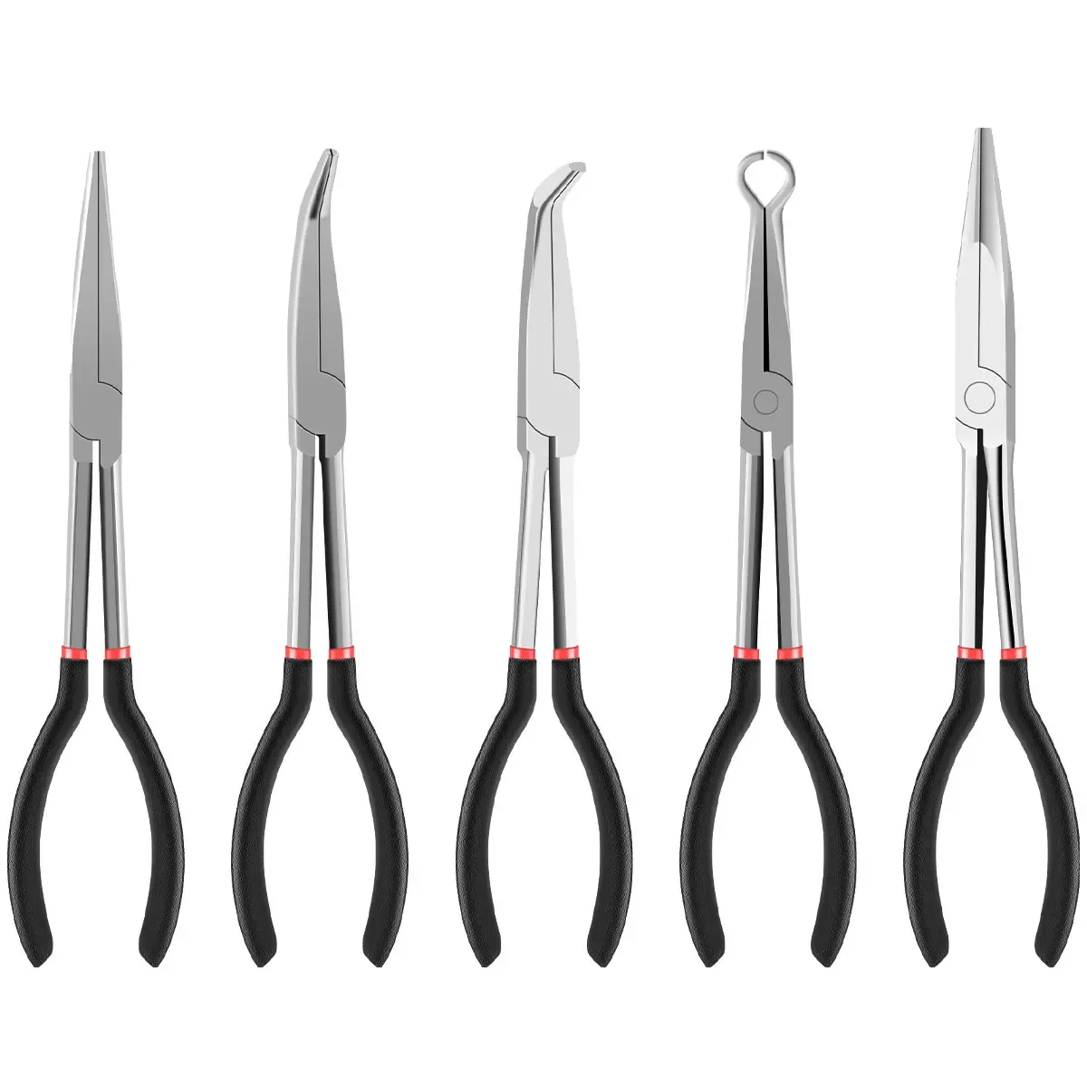 3/5 STUKS Punttang Set 25 ° /45 ° /90 °   Gebogen neustang 11 inch lange reikwijdte rechte tang O-vormige ronde tang