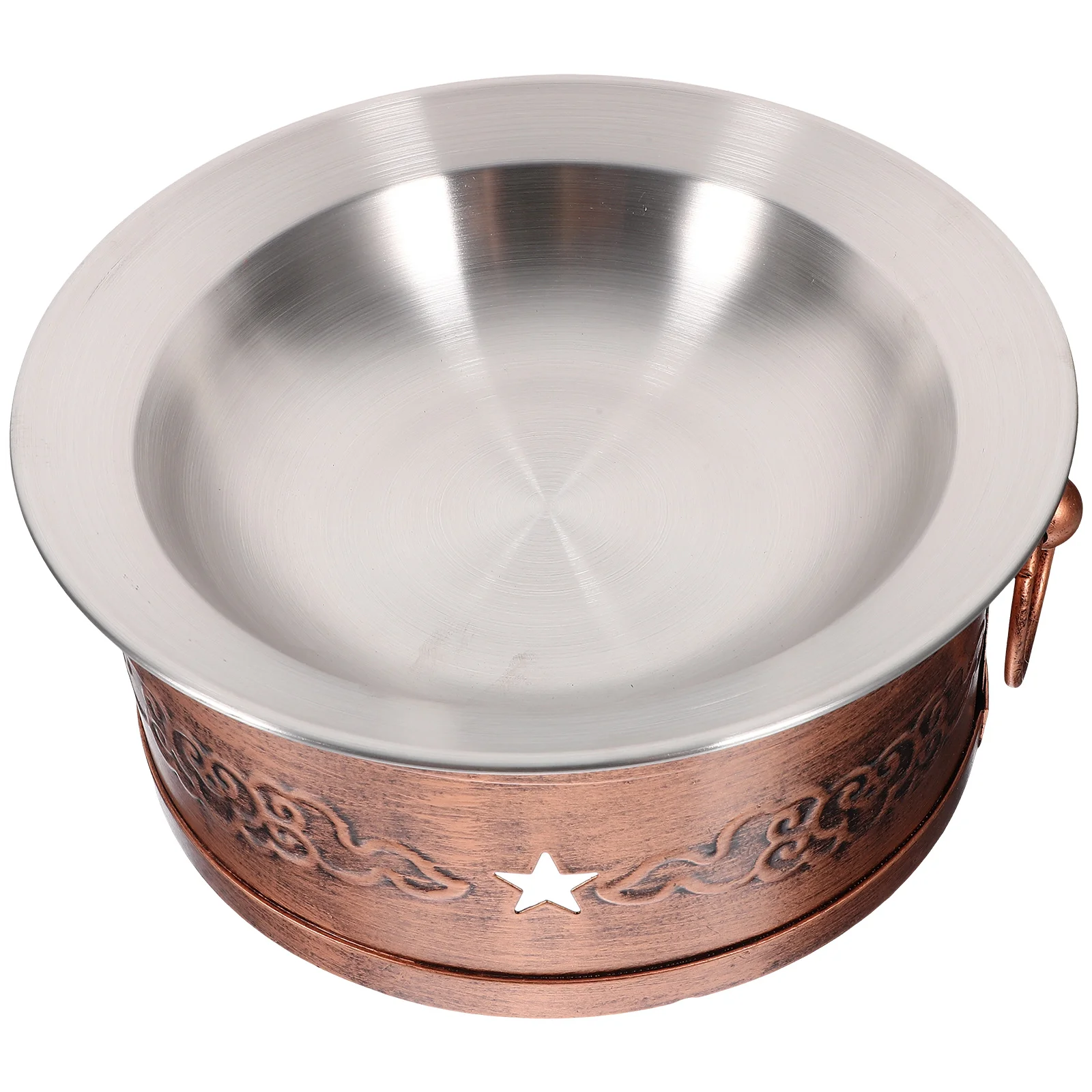 

Stainless Steel Pan 23CM Pot 22CM Stove Copper Finish Anti Skid Bottom Camping Cooking Kitchen Supply Dry Pot Set