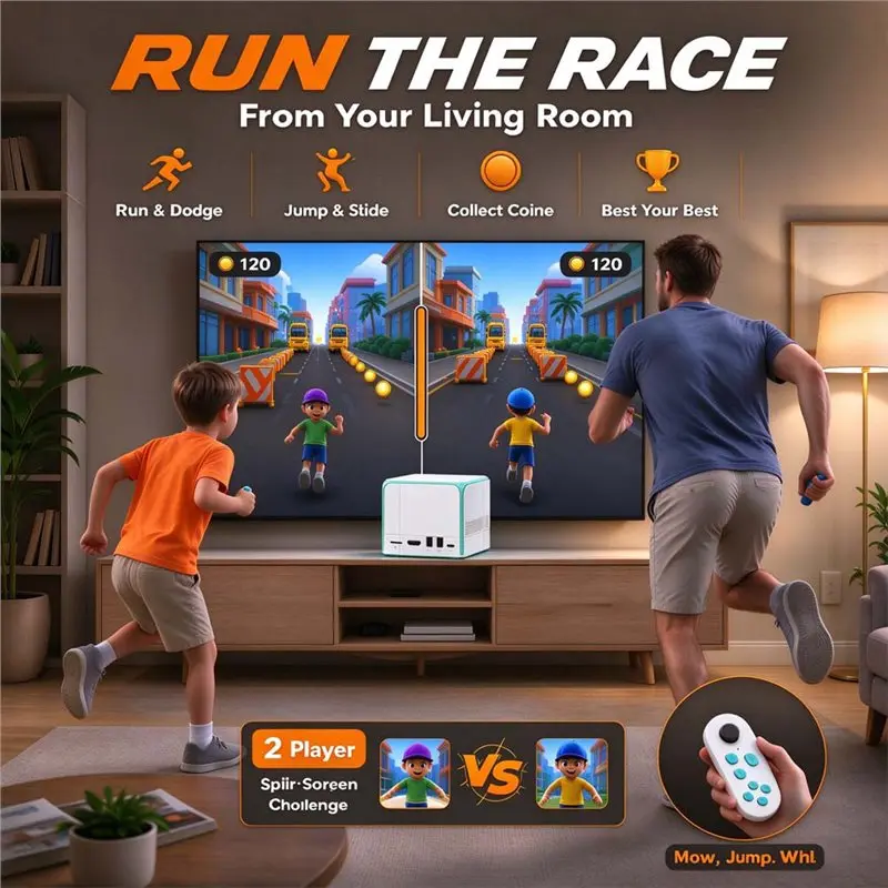 ABUO-Multifunctional X Sensing Motion Game Console, Plug& Play Home Fitness Video Game Machine For Family