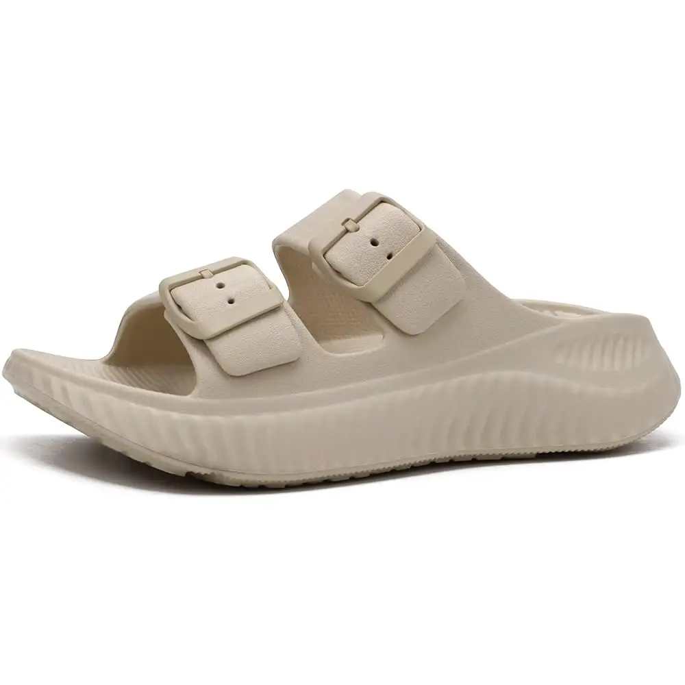 Womens Recovery Sandals With Comfortable Plantar Fasciitis Arch Support, Orthotic Adjustable Thick Cushion Sport Slides Redu