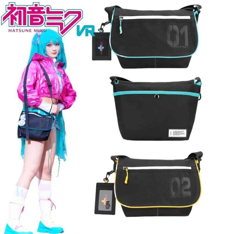 

Hatsune Miku Shoulder Bag Kagamine Lenka Crossbody Bag Anime Peripherals Translucent Badge Display Large-capacity Storage