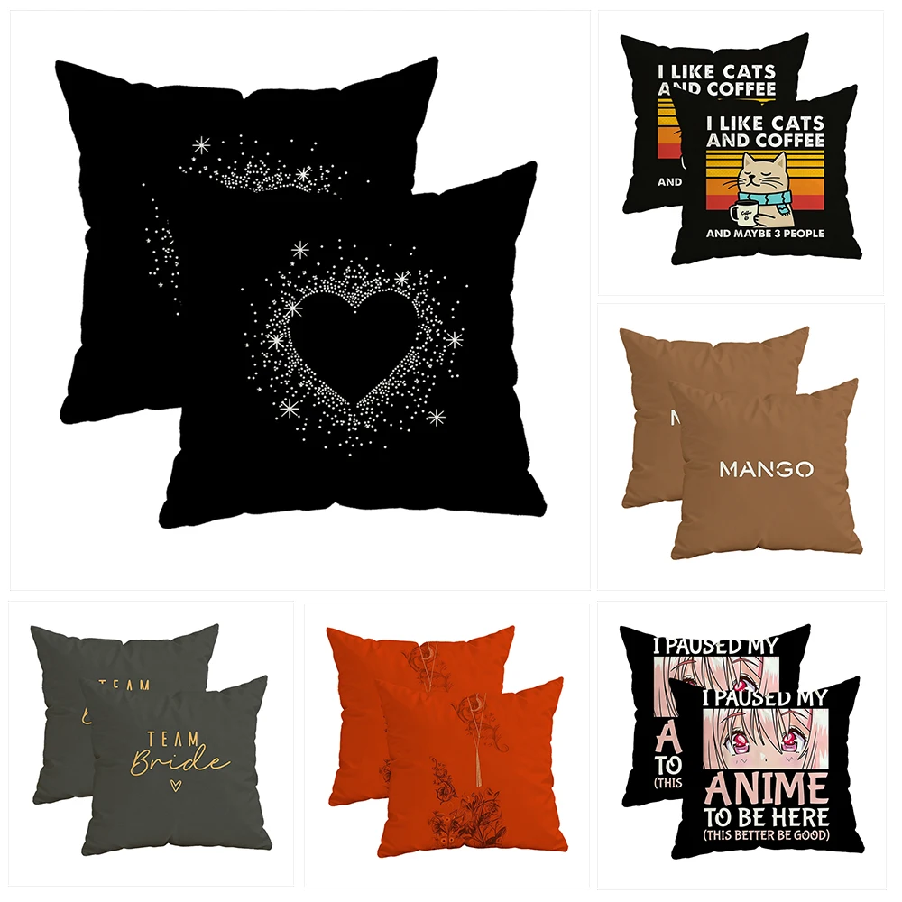 Sparkling Stars Heart Shaped Pillowcasezipper design, decorative pillowcase, 45x45 cm pillowcase