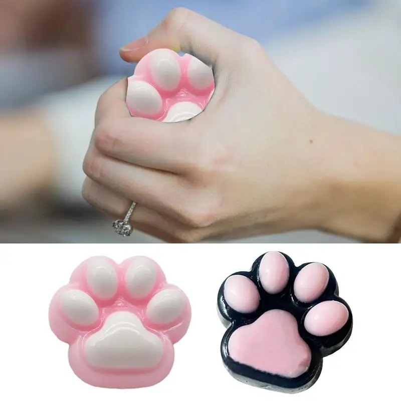 Squeeze Toys for Kids  Silicone Cat Paw Shape Relaxing Toys Soft Kids Toys Decorative Bright Colors for Boys Girls Kids Children