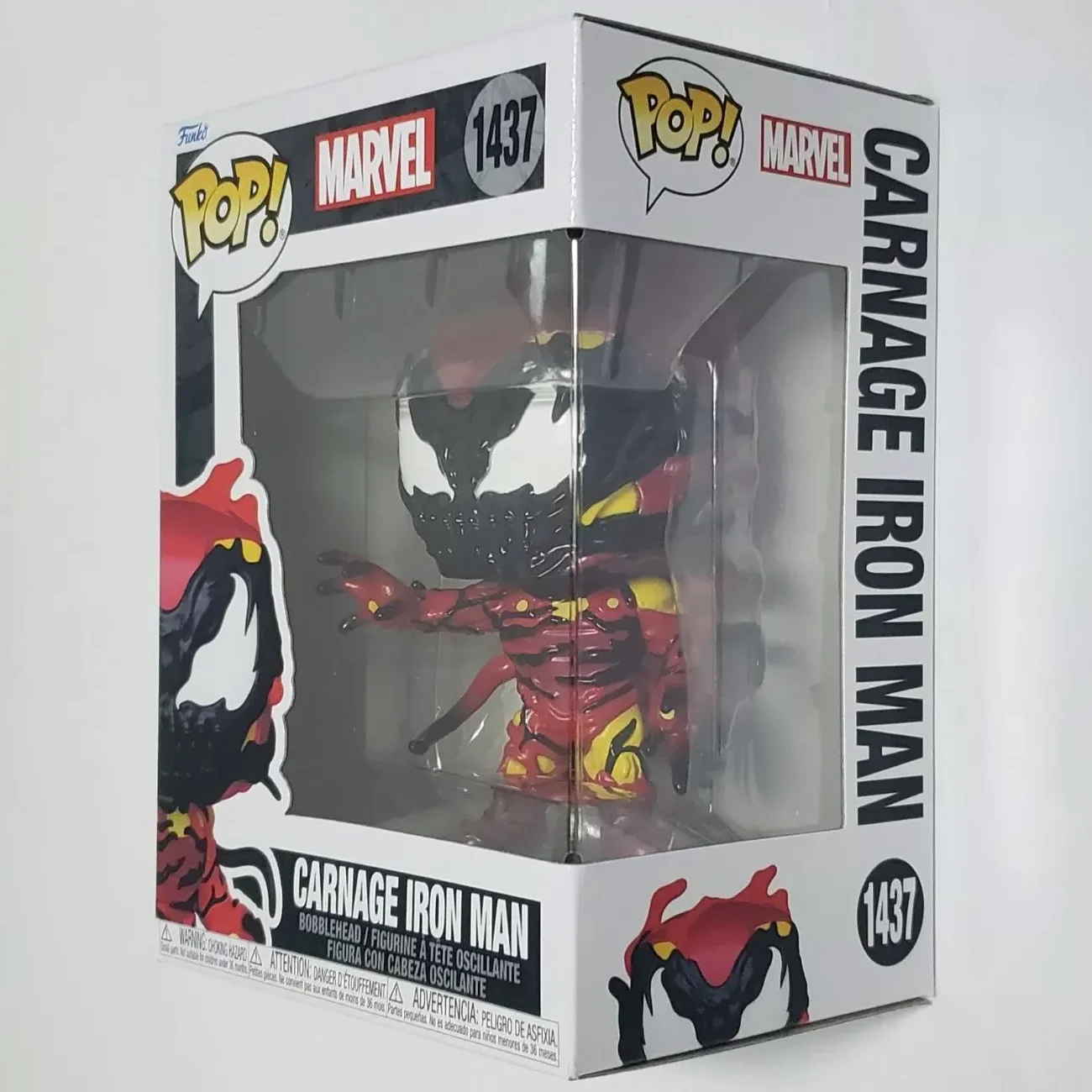 Marvel Venom Figuras Carnage Iron Man # 1437 Funko Pop Figuras oficiales coleccionables genuinas de edición limitada Regalo para fanáticos de Marvel