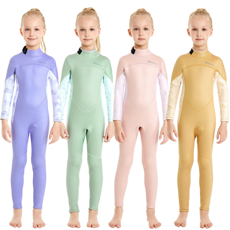 Kids Wetsuit 3mm Neoprene Diving Suit for Boys Girls Thermal Swimsuit for Swimming Surfing and Beach Keep Warm