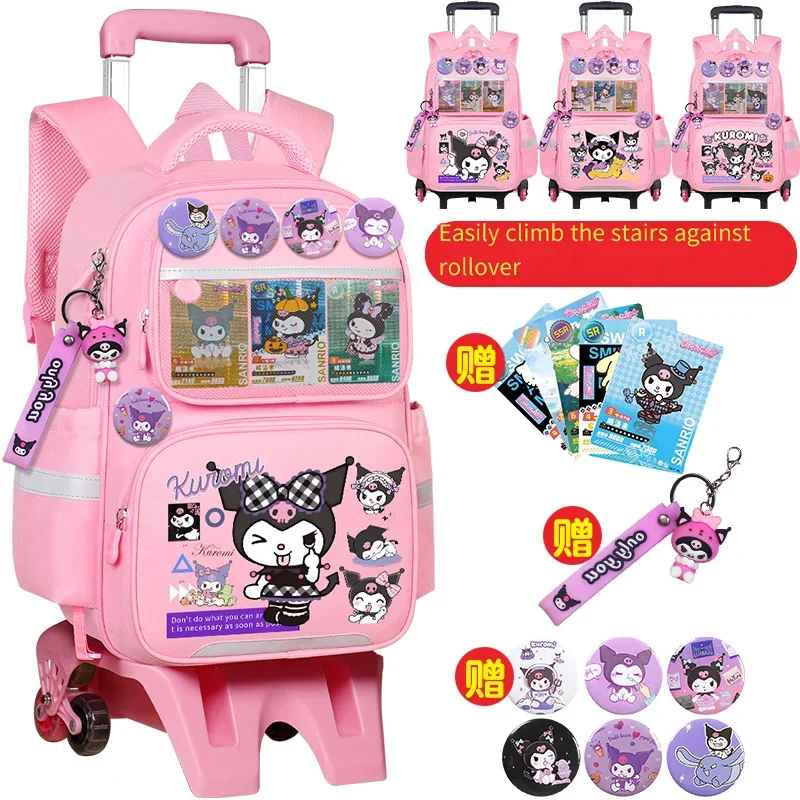 

Sanrios Kuromi детская сумка для галстука, студенческая сумка для подъема по лестнице, водонепроницаемая портативная большая вместительная детская школьная сумка с рисунком аниме Kawaii