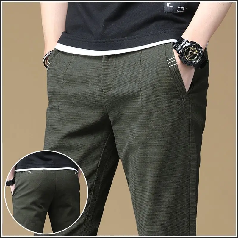 Spring Autumn Elegant Fashion Harajuku Slim Fit Trousers Loose All Match Sport Casual Pants Solid Pockets Straight Leg Pants