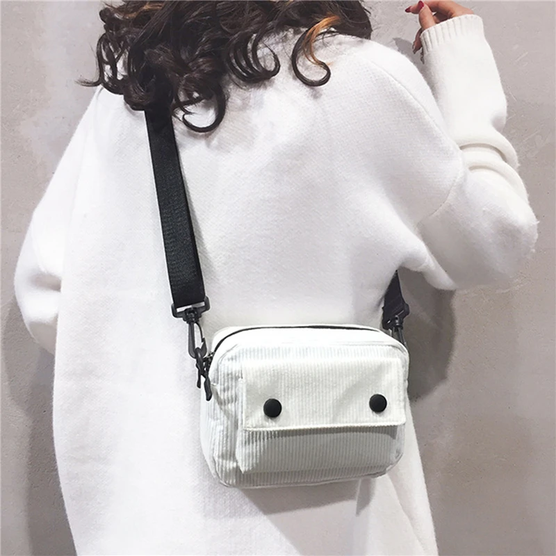 Women Bag Leisure Single Shoulder Messenger Bag Casual Corduroy Small Square Bag Mini Simple Women CrossBody Bag Purse Phone Bag