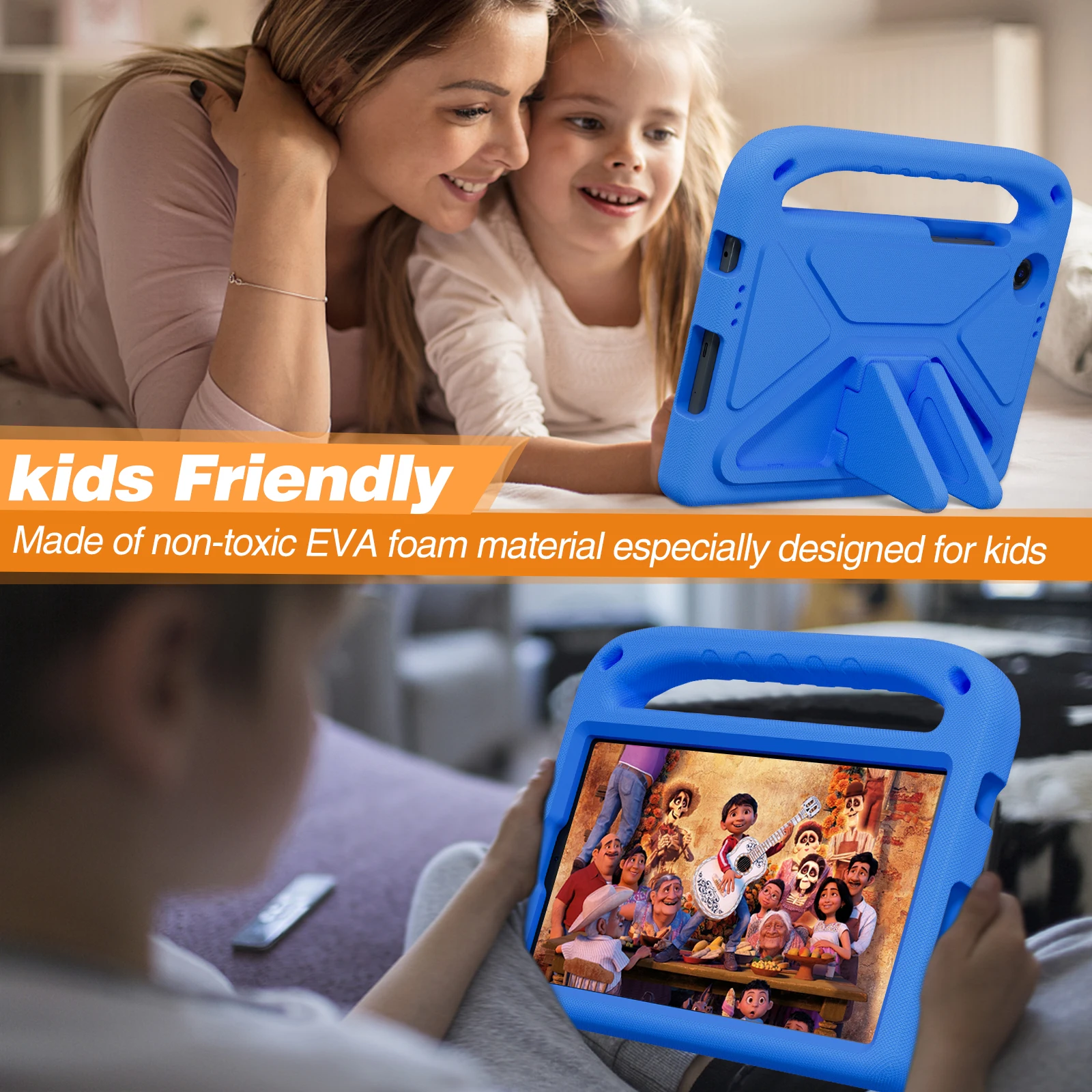 Etui na Lenovo Tab One K9 8.7 cala TB305ZU TB305FU 2025 8.7 cala, odporne na wstrząsy, z motywem kreskówkowym dla dzieci, z uchwytem, podstawką i osłoną z pianki EVA. # R — zdjęcie produktu 4