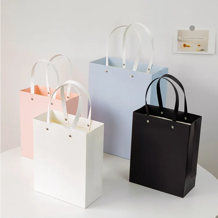 Weiße Modische Schmuck-Geschenktasche mit Nieten-Design und Henkel, Einkaufstasche, Tragbare Tasche für Kleinunternehmen und Reisen – Detail 5