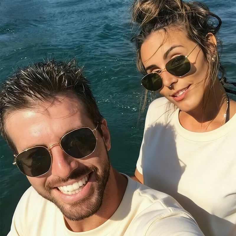 Vintage Polarized Sunglasses Men Women 2026 Metal Frame Hexagon Sun glasses Mannen Fishing Glasses Eyewear lentes de sol hombre