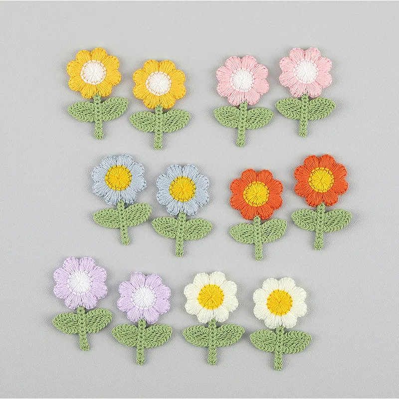 36 Stück, 2,3 x 3,5 cm, bestickte, gehäkelte Blumenapplikationen zum Basteln von Kopfschmuck, Haarnadeln, Dekorationen, Kleidungsstücken und Accessoires. – Detail 1
