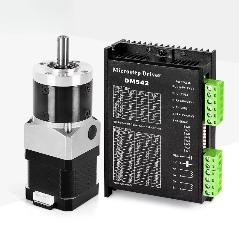 High Precision 10:1 Ratio Planetary Gearbox Hybrid Reduction Stepper Motor NEMA 17 DC 24V 4 N.m Holding Torque for Robots