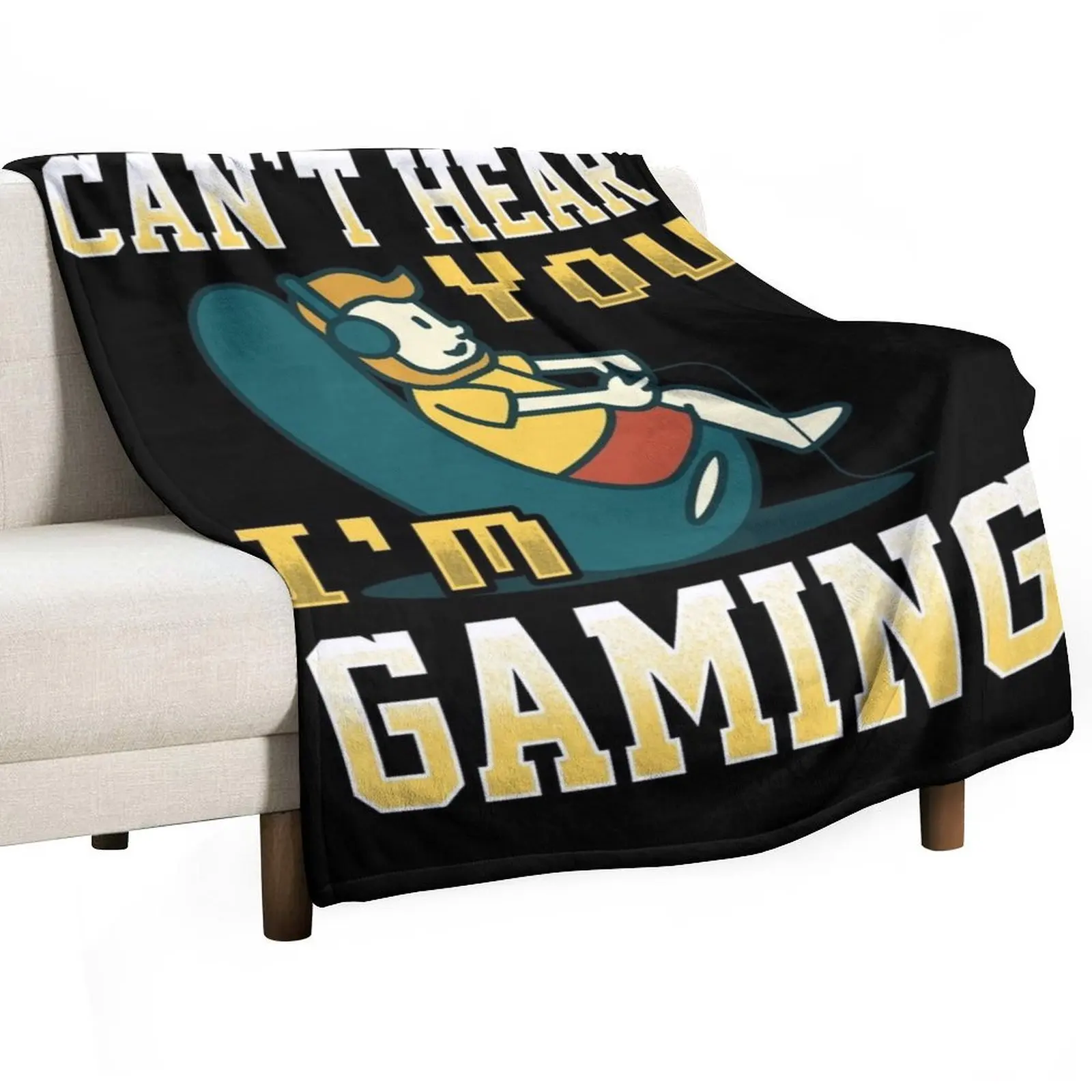 

Can't Hear You I'm Gaming Multiplayer Gamer print Throw Blanket Luxury Designer Soft Sofa Throw Quilt Blankets