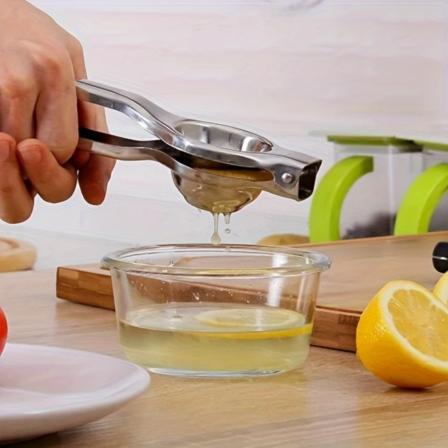 

1Pc Ergonomic Stainless Steel Manual Lemon Squeezer - Large, Multi-Functional Citrus Juicer For & Commercial Use, Time-Saving D