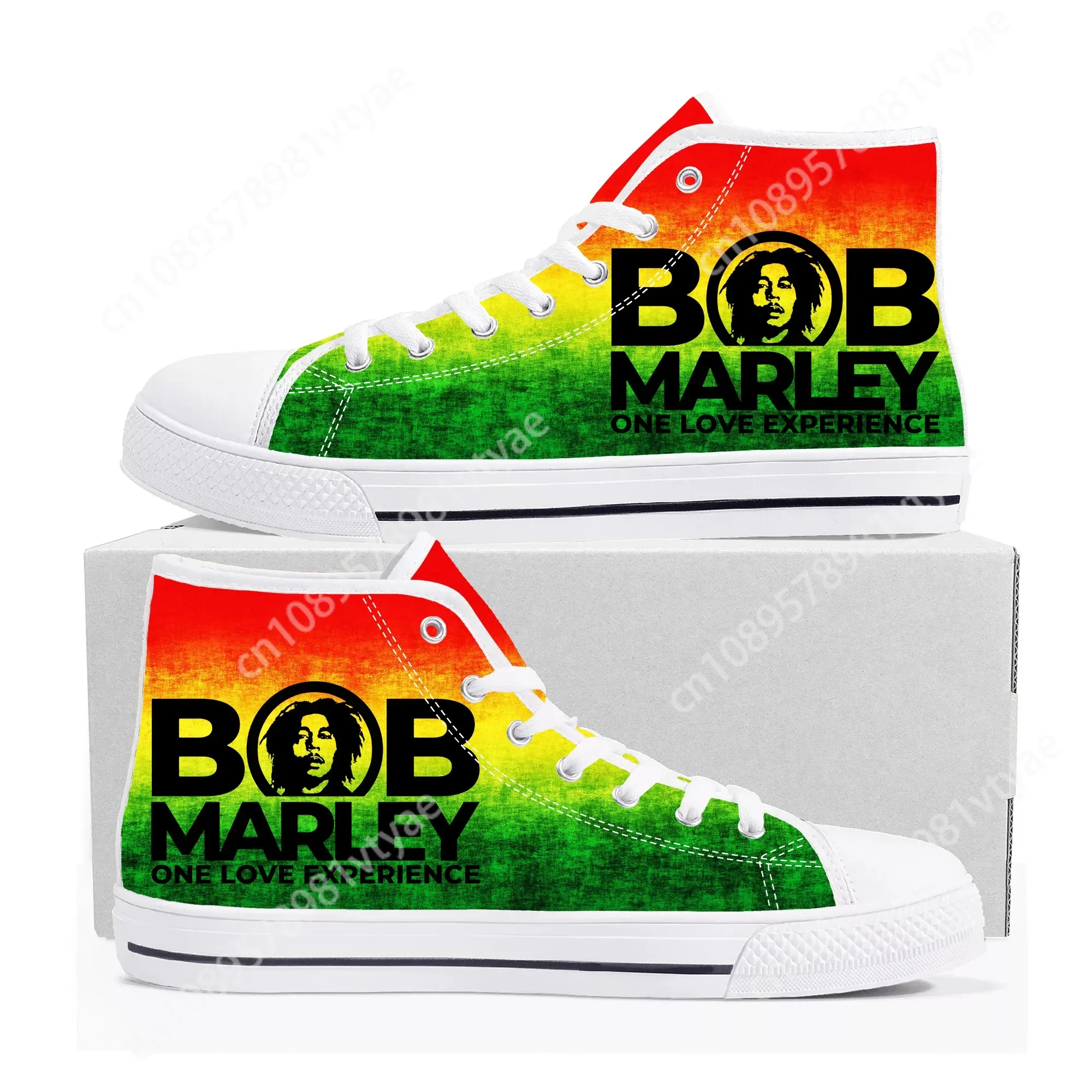 

Legend Bob Marley Reggae Rasta Music Rock High Top Sneakers Mens Womens Teenager Canvas Sneaker Casual Couple Shoes Custom Shoe