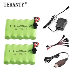 6v 2800mah Rechargeable Battery + Charger For Rc toys Cars Tanks Truck Robots Gun RC Boat AA Ni-MH 6v 700mah NiMH Battery Pack