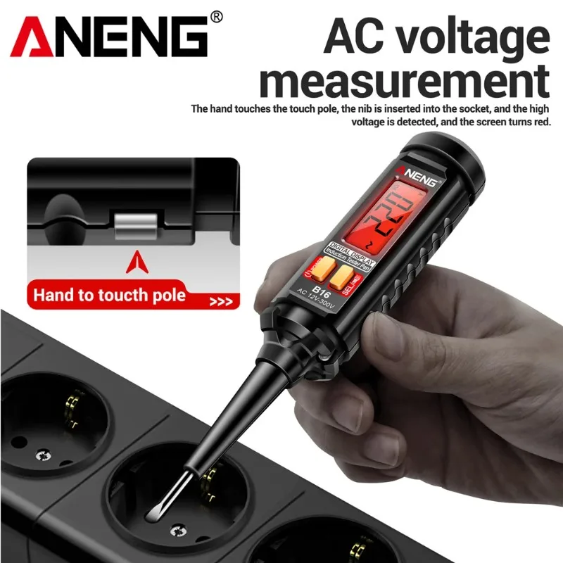 AC 12V-300V Non-Contact Voltage Detector LCD Digital Display NCV Voltage Tester Pen Wire Breakpoint Finder Live Wire Test Meter