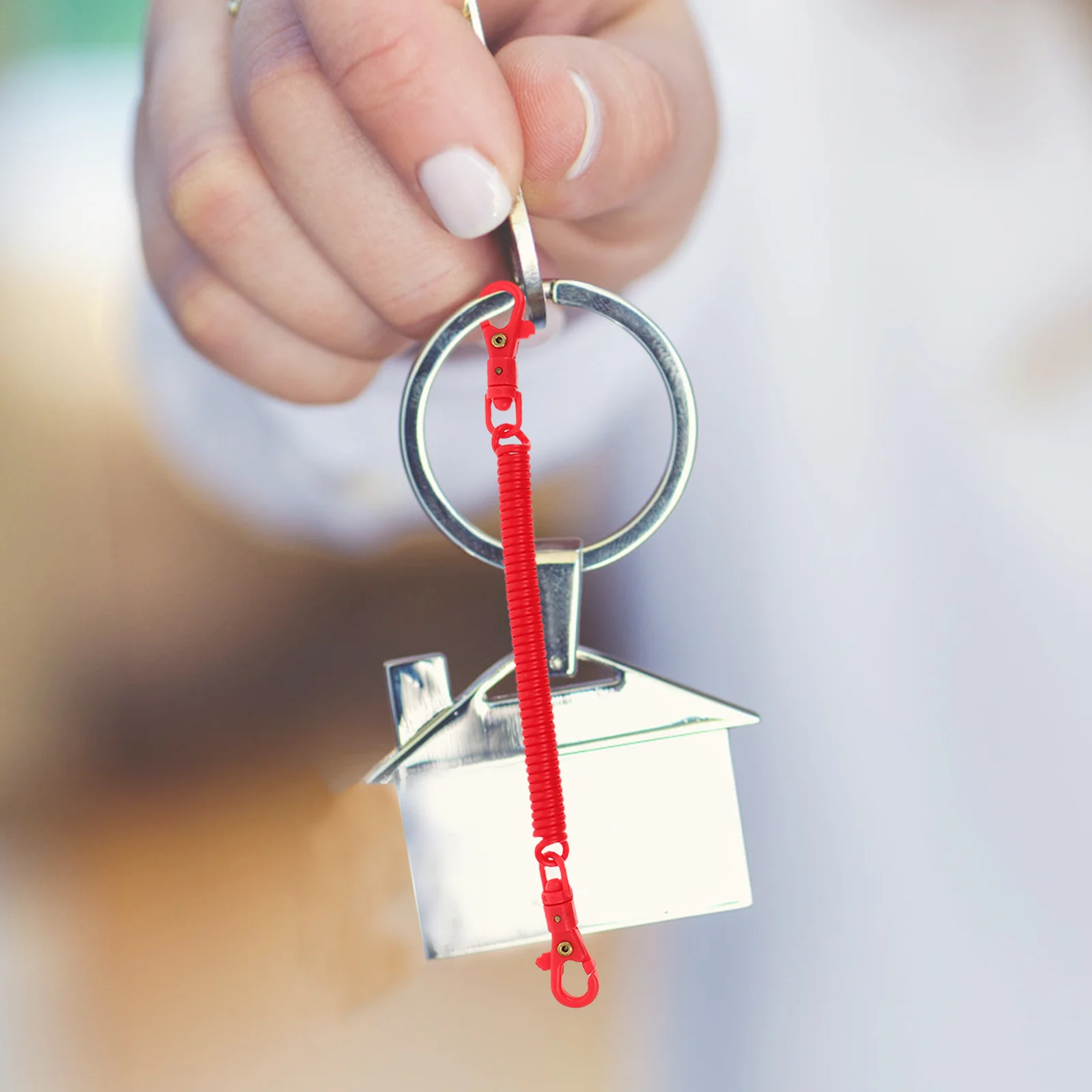 

8Pcs Retractable Keychain Coil Elastic Spring Spiral Lanyard Lobster Clasp Anti-Loss Strap for Keys Phones Camping