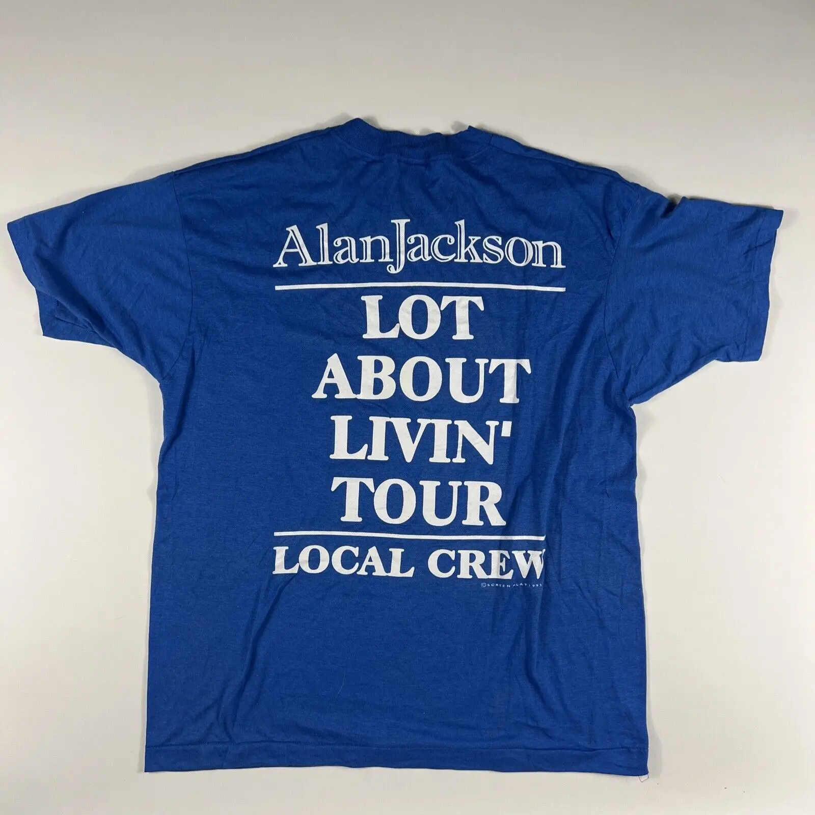 Vintage 1993 Alan Jackson T Shirt Xl Lot About Livin Äô Tour Local Crew