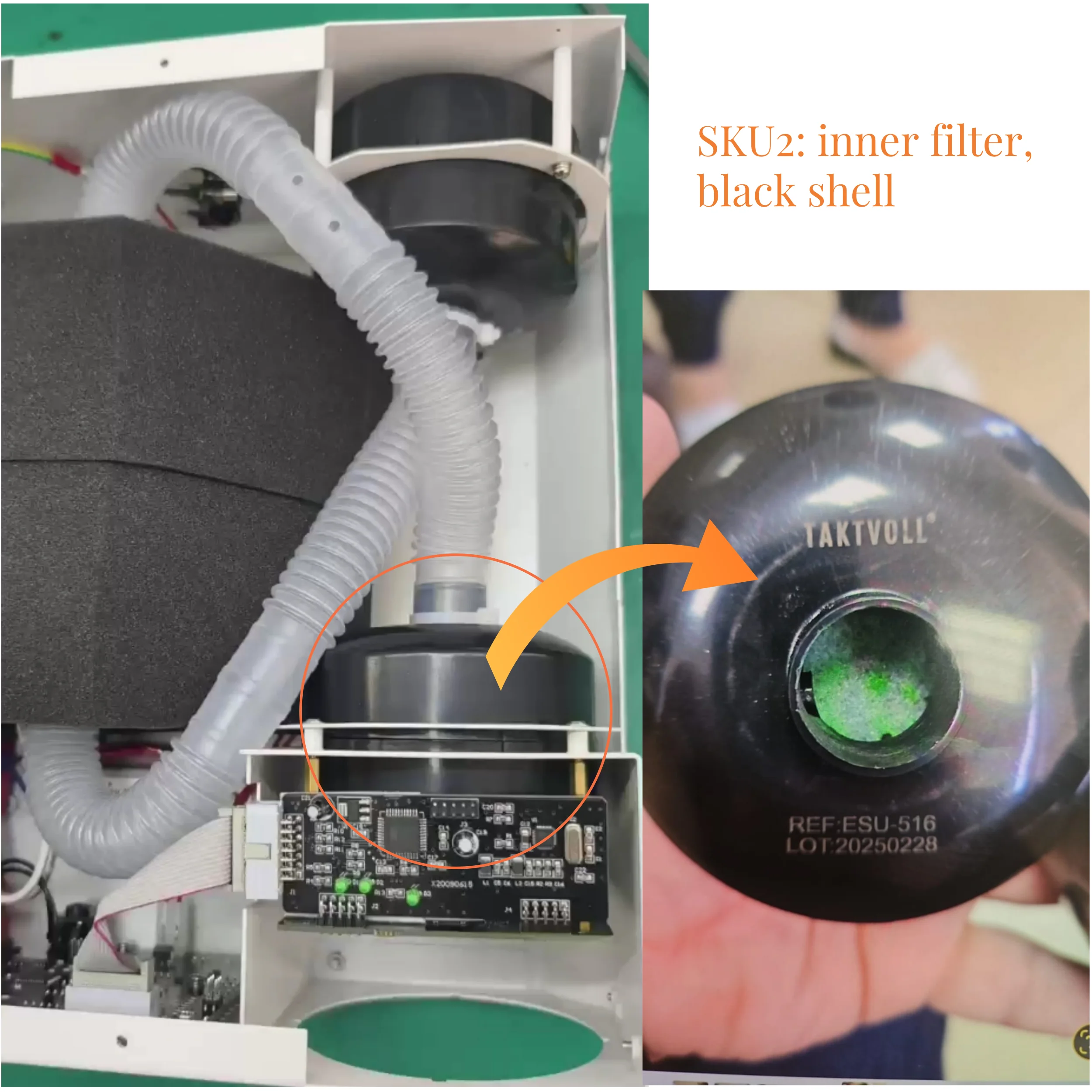 ตัวกรองทดแทน Taktvoll SMOKE-VAC 2000 ระบบอพยพควันสําหรับการอพยพควันในห้องผ่าตัด ESU-516