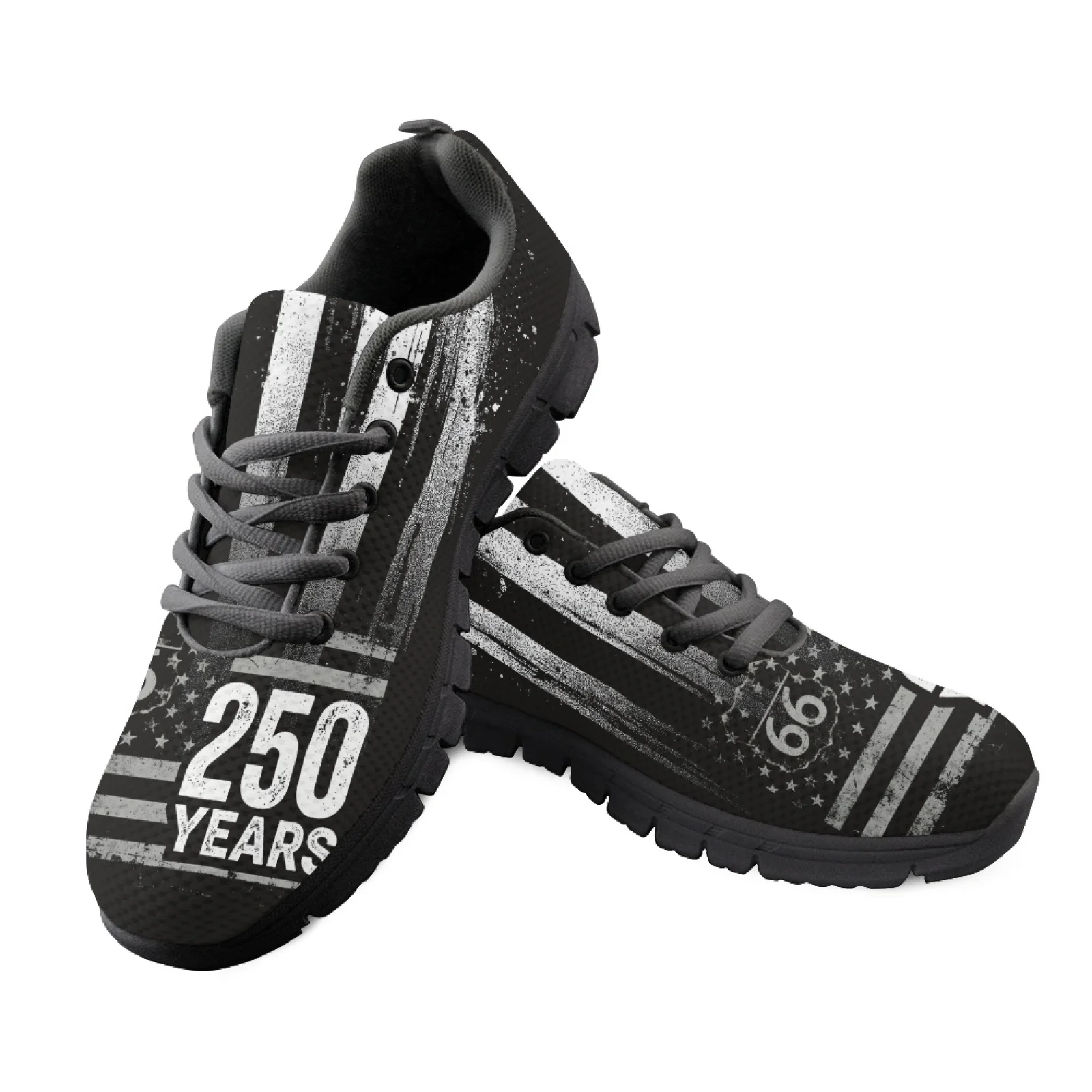 Coloranimal Vintage Route 66 Print Women Cushioned Jogging Shoes for Long Standing Hospital Floor All-Match Training Shoes