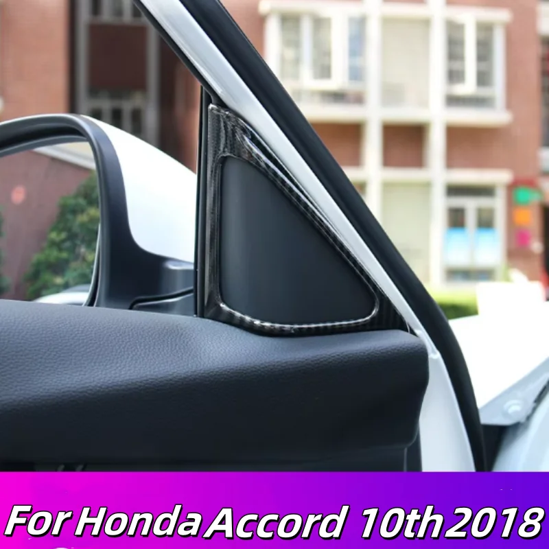 For Honda Accord 10th 2018 2019 2020 2021 2022 2023 A Column Audio Speak Window Windshield Side Triangle Lamp Trim Part 2PCs