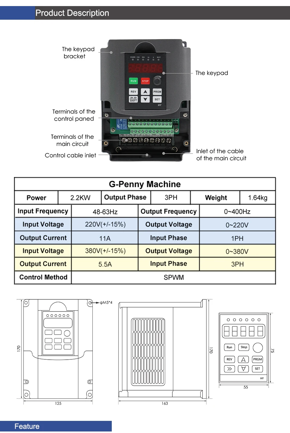 G-Penny 2,2KW ER20 Bullet Wassergekühlte Spindel 220V 380V 4 Keramiklager HY VFD 80 Klemmung Wasserpumpe CNC Fräsen Holz Stein Al – Detail 9