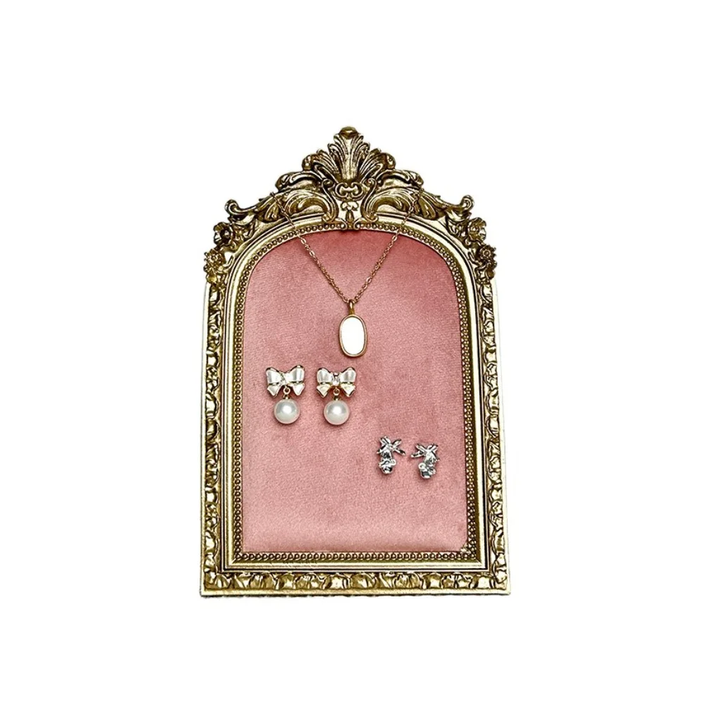 Flower pattern Photo Frame Necklace Stand Vertical Handmade Pendant Chain Display Rack Anti-slip Space Saving
