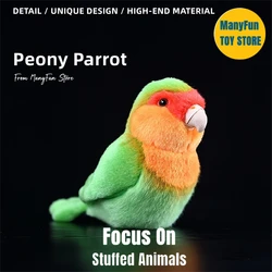 Peony Parrot Plush Toy Lovebird Plushie Green Budgie Plush Toys Lifelike Birds Stuffed Animals Simulation Doll Toy For Kids