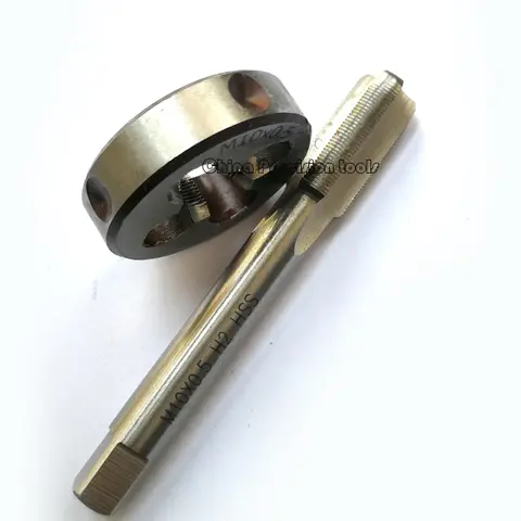 2 पीस M10 HSS राइट हैंड टैप और डाई सेट M10X1.5 मीट्रिक फाइन थ्रेड प्लग स्क्रू टैप डाई सूट M10X1.25 M10X1 M10X0.75 M10X0.5 10 best sales एम10x1 - №2