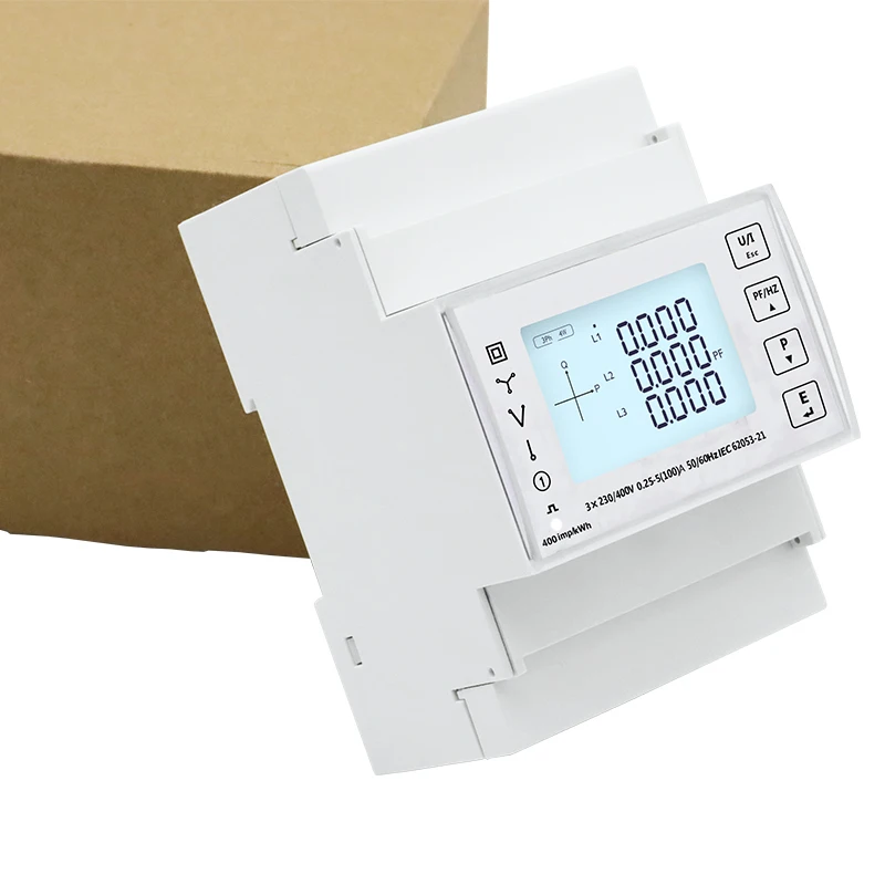 SDM 4300TAC Three-Phase LCD Din Rail Multifunction Energy Meter With RS485230/400VAC Touch Button45~65Hz 400imp/kWh