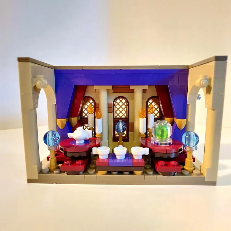 魔法の映画モデル MOC 組み立てブロック 城の中の教室 モジュラーテクノロジーギフト ホリデー組み立て 子供のおもちゃセット