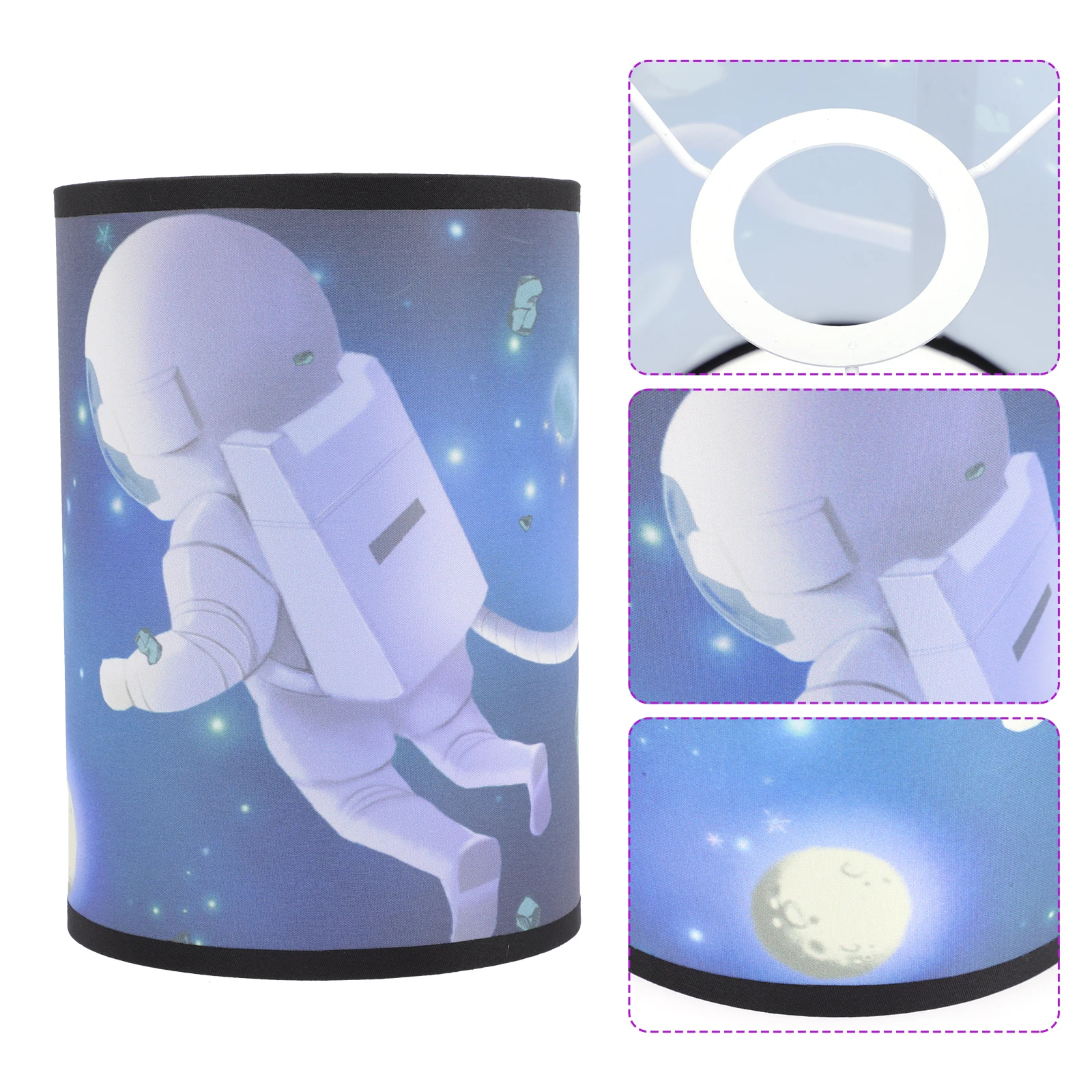 

Cartoon Space Fabric Lampshade Bedroom Table Lamp Decorative Soft Light Cover Lamp Shades Light Shade Bedroom Shade