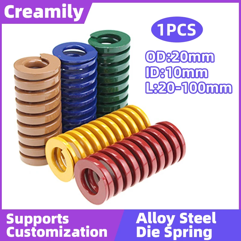 

Creamily 1PCS Die Mold Springs Compression Spring High Precision Spiral Coil Stamping Alloy Steel Spring OD20mm ID10mm L20-100mm