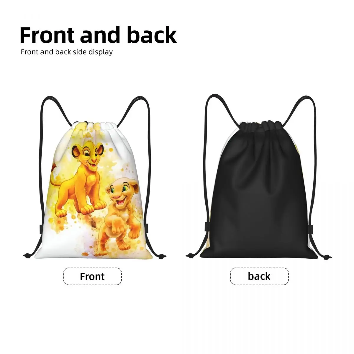 Custom King Lion Simba zaino con coulisse borse leggero Hakuna Matata Anime Movie Gym sport Sackpack Sacks per viaggiare