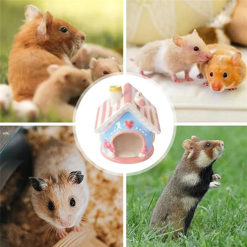 

TKOH-Hamster Hideaway Cute Hidingnests Chinchillahut Pet Cage Accessories Gerbil Houses And Hideouts Small Animal
