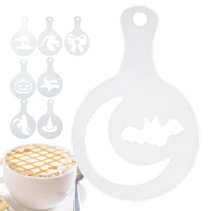 

Latte Art Drawing Stencils Halloween Flower Coffee Pulling Mold Coffee Decorating Pulling Stencils For Home Kitchen Cafe Hotel