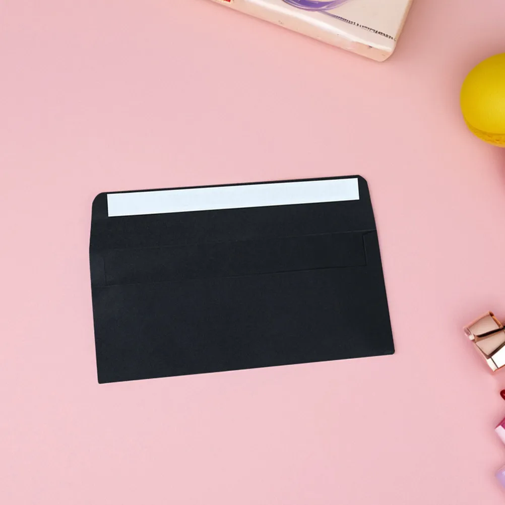 

20Pcs Self Seal Envelopes Letter Size Black Money Envelopes for Cash Budgeting Checks Receipts Greeting Cards Wedding Birthday