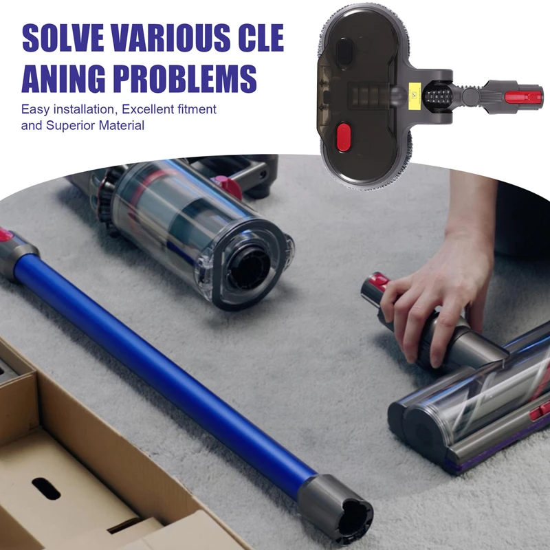 ¡Promoción! Adecuado para Dyson V7/V8/V10/V11 aspiradora cabezal de limpieza de fregona eléctrica con fregona de tanque de agua