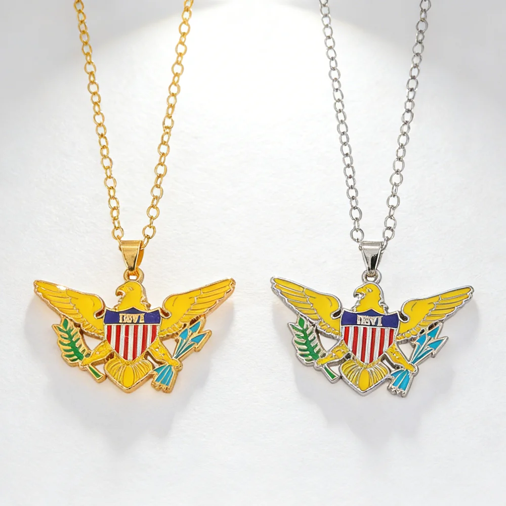 New Virgin Islands Badge Logo Pendant Necklace Hip Hop Men's Necklace Accessories