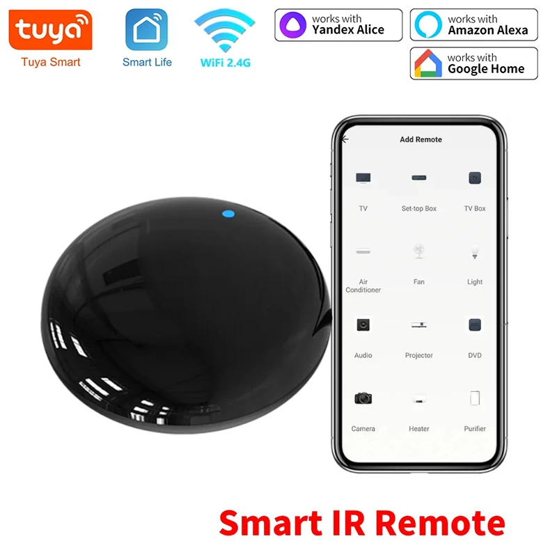 

Tuya Smart Wifi IR Universal Remote Control with Tuya and Smart Life App Remote for Air Conditioner TV DVD Alexa Google Home
