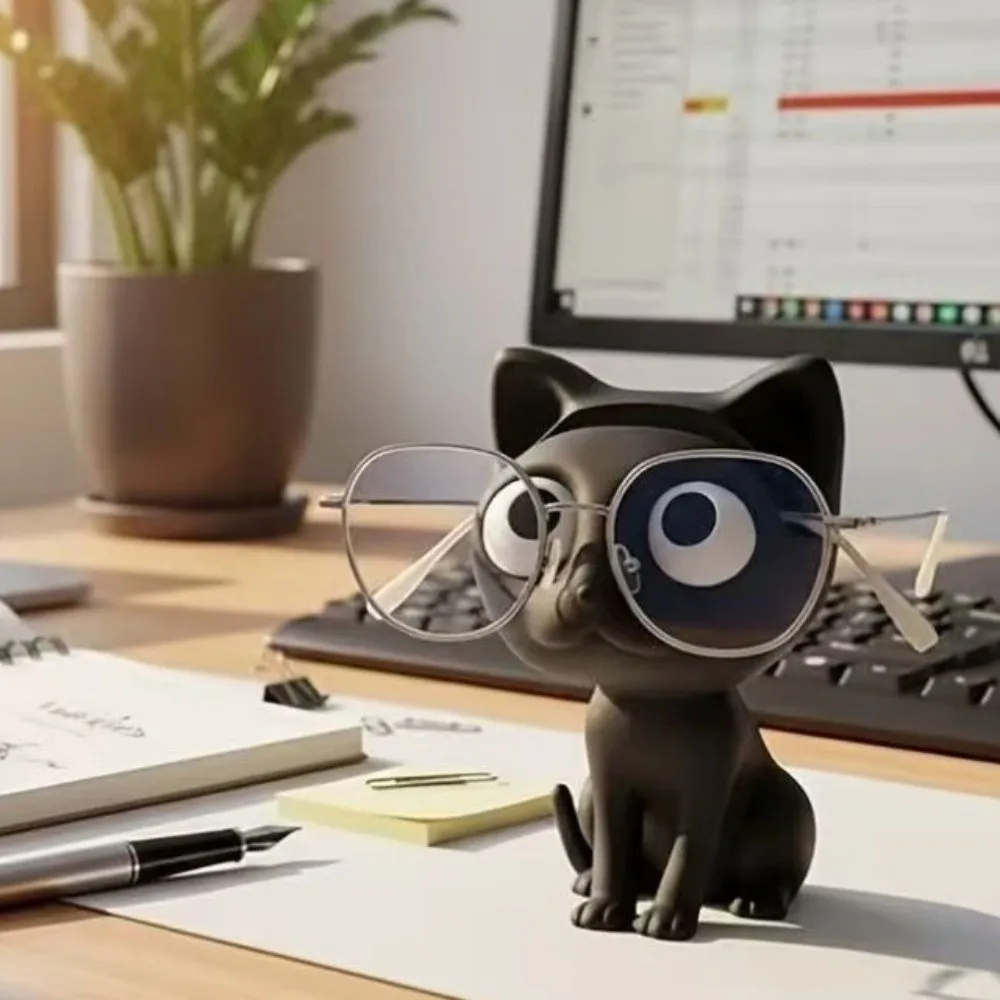 Creative 3D Print Eyeglass Show Holder Cute Animal Cat Glasses Display Stand Non-slip Decorations Cat Ornaments Home Decorations