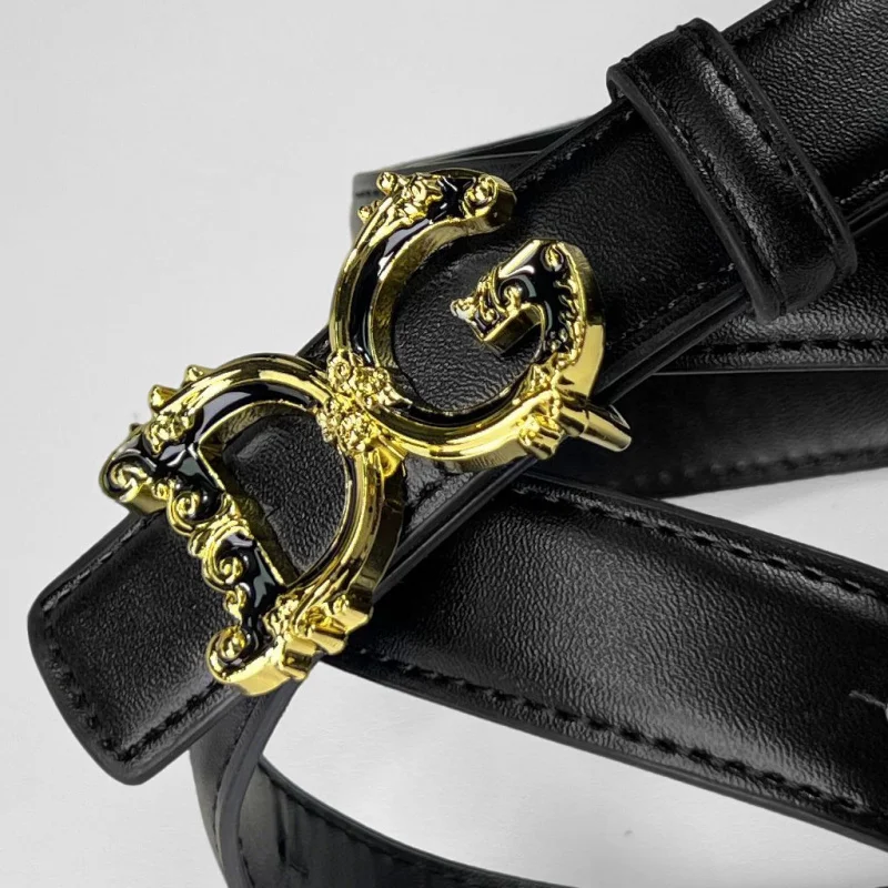 

Designer's fashionable high-quality belt | Classic golden buckle retro belt | Women's belt set waistband in celebrity st