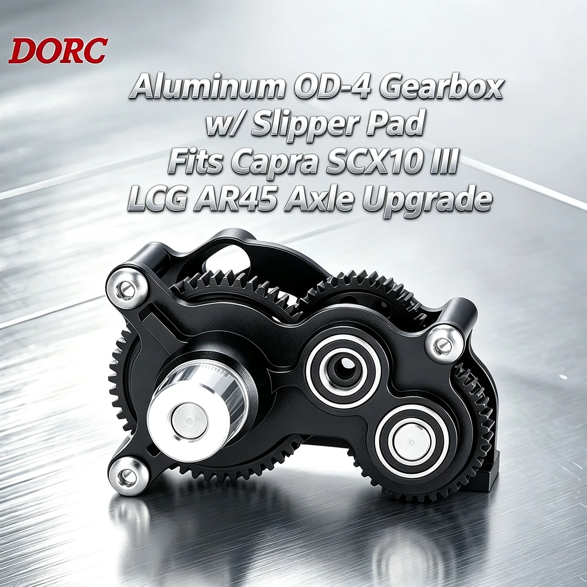 Capra SCX10 III 1/10 Aluminum OD-4 Gearbox – Slipper Pad Transmission for LCG AR45 Axle Upgrade