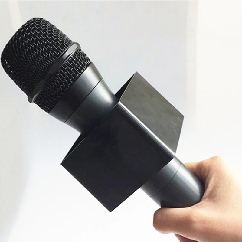 1Pc Square Microphone Flag Mic Station Cube Interview Square Box Holder Reporter Decor Flags News Square Accessories