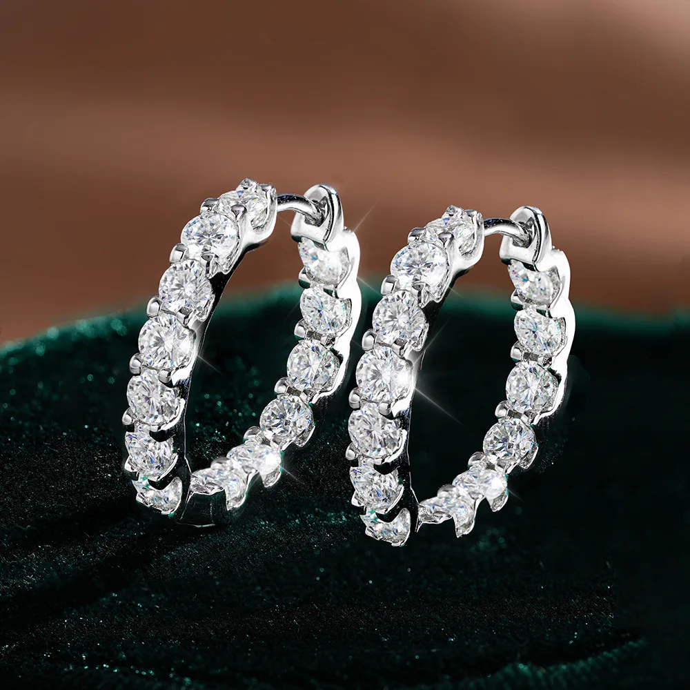 

JoyceJelly 2.6cttw D Color 3mm All Moissanite Earrings For Women S925 Sterling Silver Wedding Stud Earring Plated 18K Jewelry
