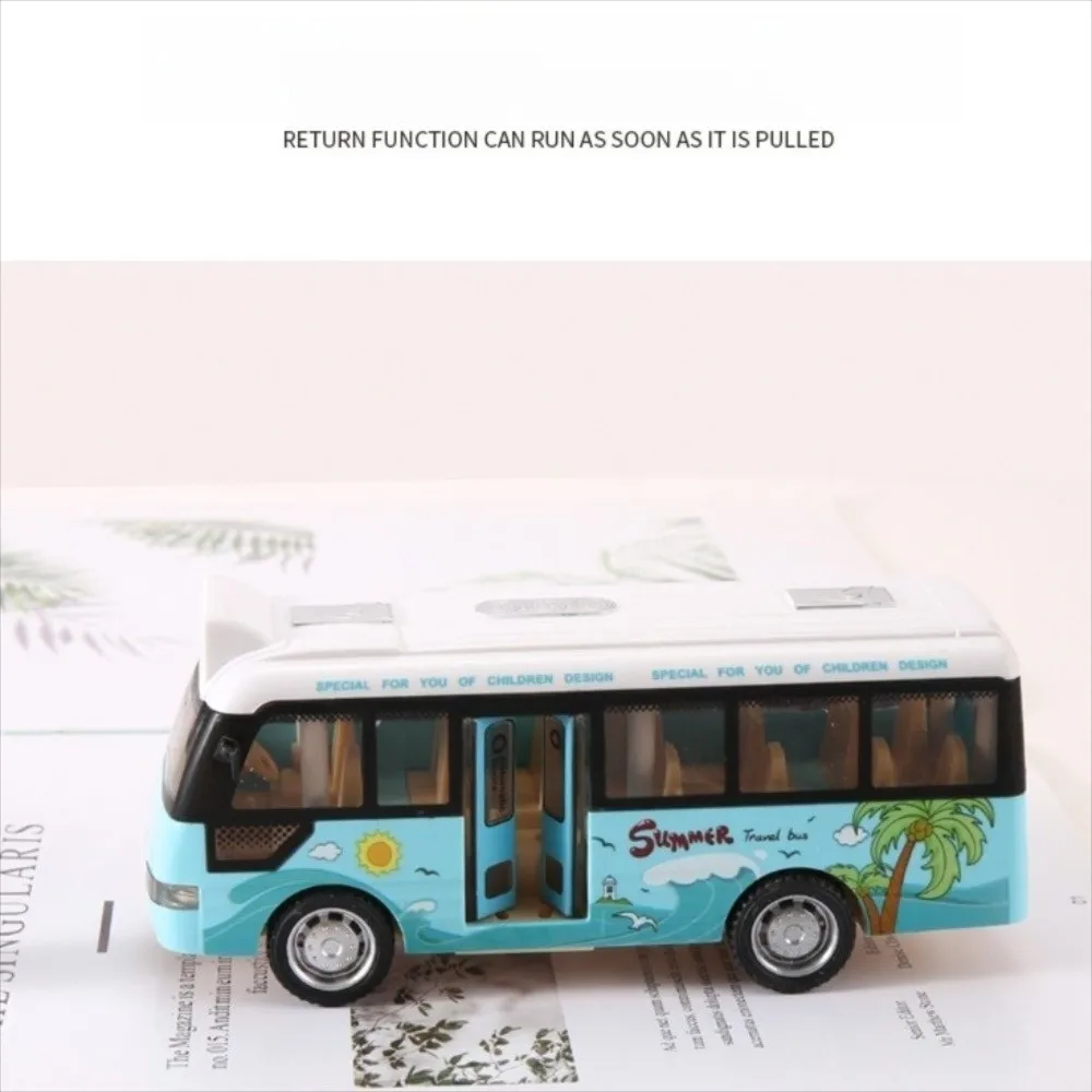 سيارات حافلة مدرسية تفاعلية بأبواب قابلة للفتح، نموذج حافلة مدرسية بلاستيكية مع أضواء وأصوات، سيارة لعب قابلة للسحب للخلف #4