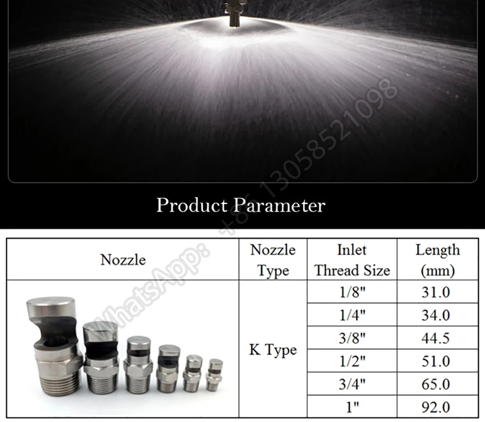 Stainless Steel Deflected wide-angle flat fan nozzle 1/8